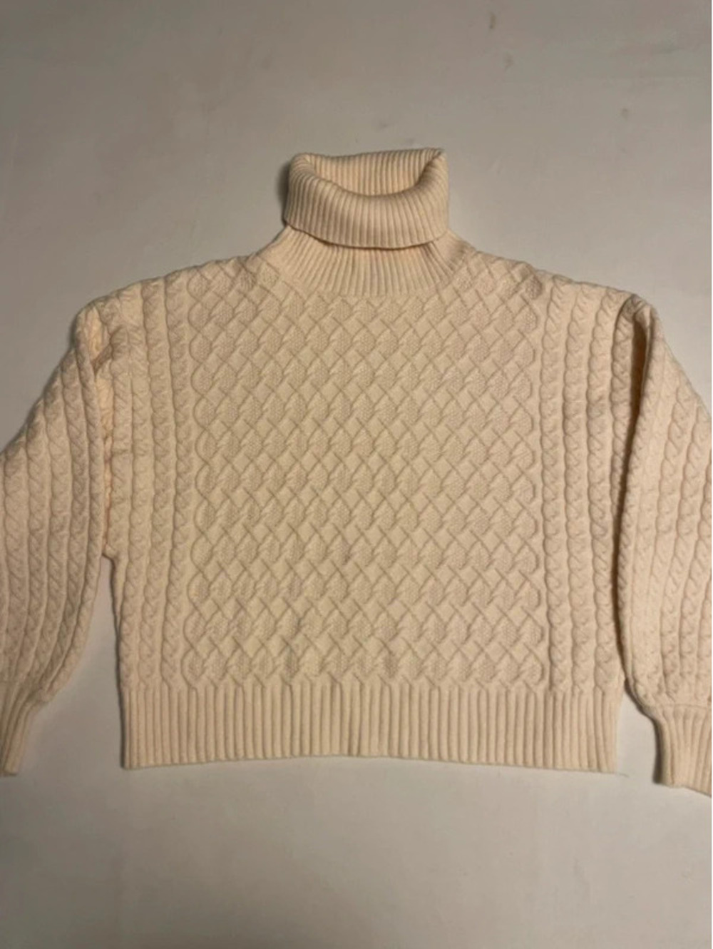 Truth by Republic Turtleneck Sweater Womens Large Cream Excellent Cable Knit
